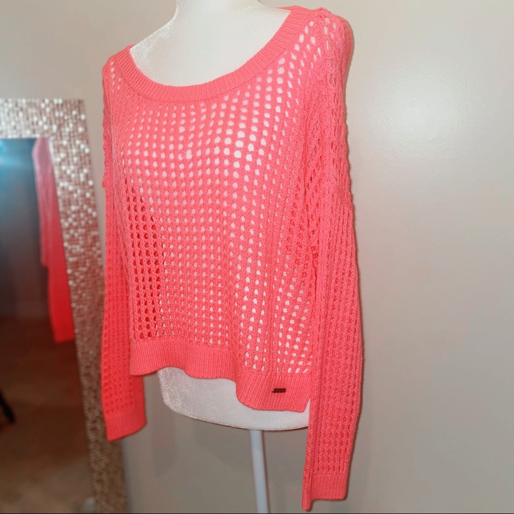 Roxy Hot Pink Knitted Sweater Medium open back